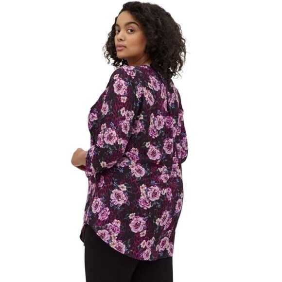New! Torrid Purple Floral Harper Tunic Sz 5x - Picture 2 of 7